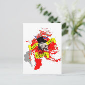 Carte Postale Modèle crâne romatique et tatouage cardiaque (Debout devant)