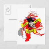 Carte Postale Modèle crâne romatique et tatouage cardiaque (Devant / Derrière)