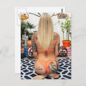 Carte Postale Modèle de bikini tatoué (Devant / Derrière)