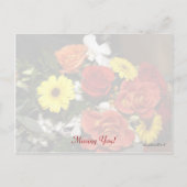 Carte Postale Modèle de bouquet de cœur manquant au dos (Dos)