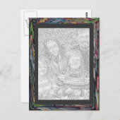 Carte postale - Modèle de cadre de couleurs froiss (Devant / Derrière)