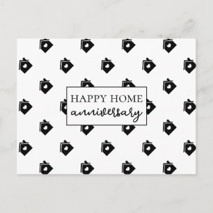 Carte Postale Modèle de clé de maison noire pour l'anniversaire