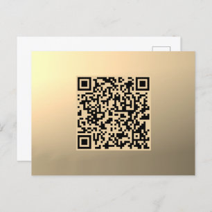 Carte Postale Modèle de code QR immédiatement modifiable   Or Fa