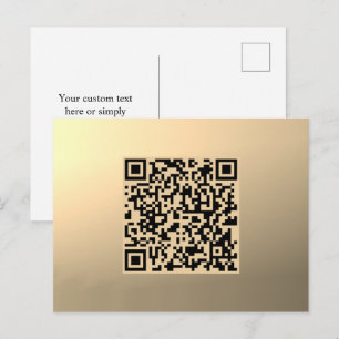 Carte Postale Modèle de code QR immédiatement modifiable   Or Fa