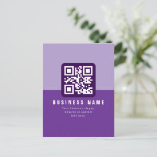 Carte Postale Modèle de code QR moderne éditable Violets