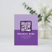 Carte Postale Modèle de code QR moderne modifiable | Purples (Debout devant)