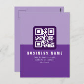 Carte Postale Modèle de code QR moderne modifiable | Purples (Devant / Derrière)