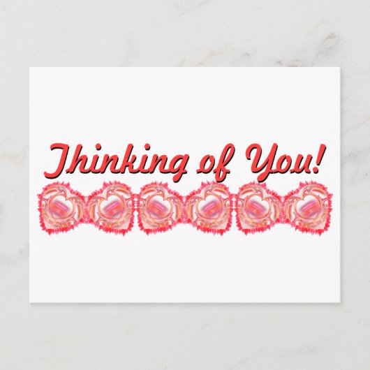 Carte Postale Modèle de cœur déchiré rose pour penser à vous (Devant)