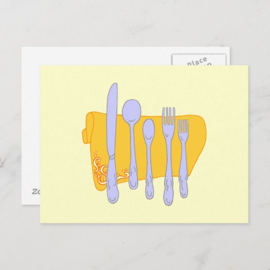 Carte Postale Modèle de conception de Cuisine Dinnerware (Devant / Derrière)
