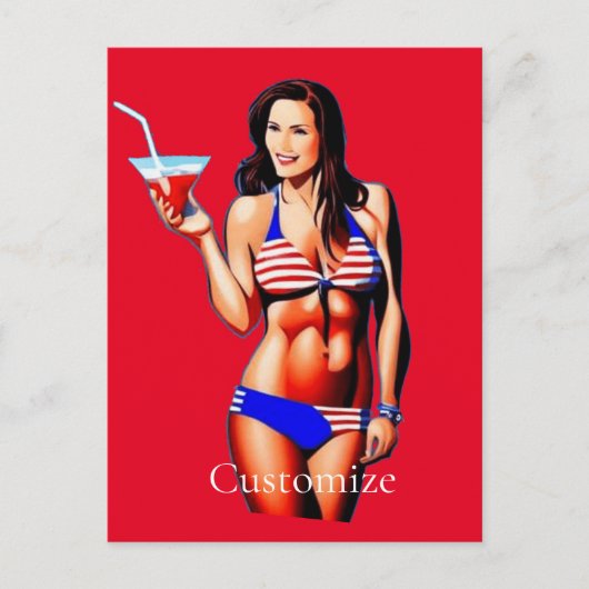 Carte Postale Modèle de conditionnement physique en bikini patri (Devant)