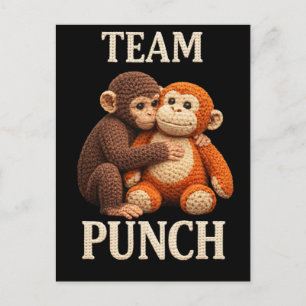 Carte Postale Modèle de crochet Baby Monkey Punch Amigurumi mign