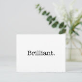 Carte Postale Modèle de devis brillant noir et blanc (Debout devant)