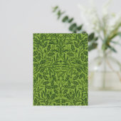 Carte Postale Modèle de feuille de chêne vert sans couture de Wi (Debout devant)
