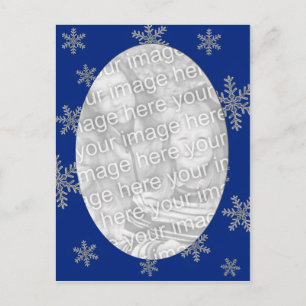 Carte Postale Modèle de flocons d'argent bleu