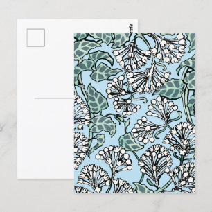 Carte Postale Modèle de jasmin et de feuilles de William Morris