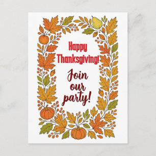 Carte Postale Modèle de Joyeux Thanksgiving