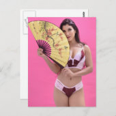 Carte Postale Modèle de lingerie chaude (Devant / Derrière)