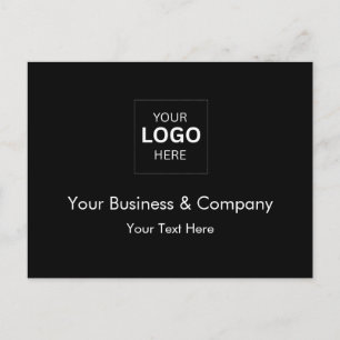 Carte Postale Modèle de logo d'entreprise de luxe noir personnal