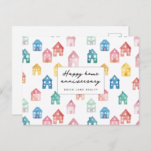 Carte Postale Modèle de maison mignonne pour l'anniversaire de l (Devant / Derrière)