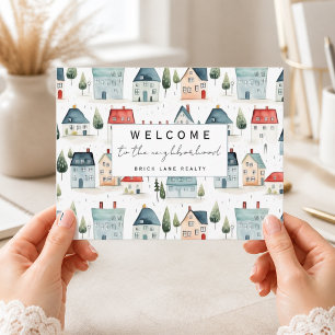 Carte Postale Modèle de maison scandinave de quartier de bienven