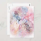 Carte Postale Modèle de mandala blanc blanc Whimsical (Devant / Derrière)