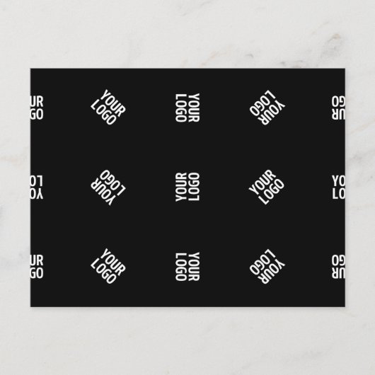 Carte Postale Modèle de Motif Logo moderne unique | Black (Devant)
