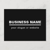 Carte Postale Modèle de nom commercial moderne en gras | B&W (Devant)