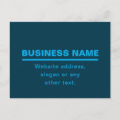 Carte Postale Modèle de nom commercial moderne en gras | Bleu (Devant)