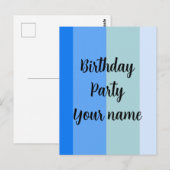 Carte Postale Modèle de nom de fête d'anniversaire (Devant / Derrière)