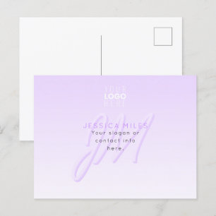 Carte Postale Modèle de nom professionnel et de slogan   Violet 
