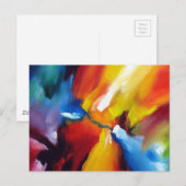 Carte Postale Modèle de peinture d'expressionnisme abstrait mode (Devant / Derrière)