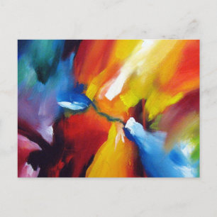 Carte Postale Modèle de peinture d'expressionnisme abstrait mode