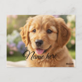 Carte Postale Modèle de photo de nom d'animal de compagnie simpl (Dos)