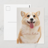 Carte Postale Modèle de photo de nom d'animal de compagnie simpl (Devant / Derrière)