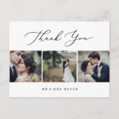 Carte Postale Modèle de photo délicat noir 3 Merci (Devant)