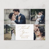 Carte Postale Modèle de photo délicat or 4 Merci (Devant)