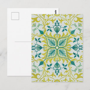 Carte Postale Modèle de plafond vert citron sans couture de Will