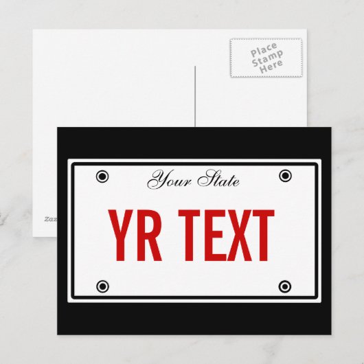 Carte Postale Modèle de plaque d'immatriculation (Devant / Derrière)