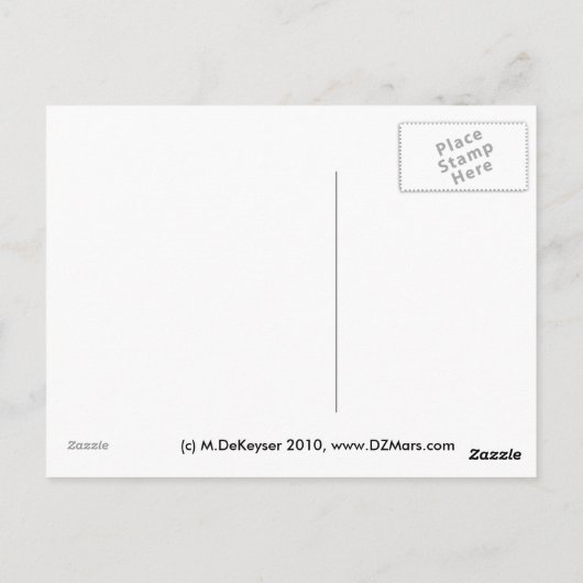 Carte Postale Modèle de plaque d'immatriculation (Dos)