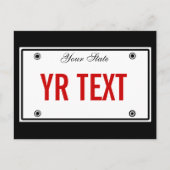 Carte Postale Modèle de plaque d'immatriculation (Devant)