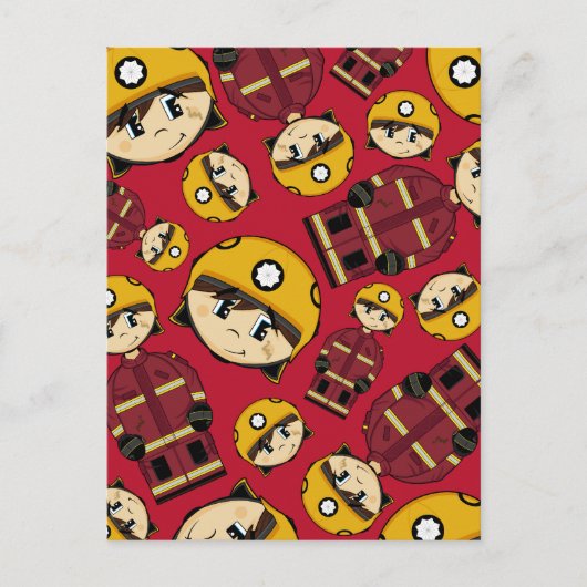 Carte postale modèle de pompier britannique (Devant)