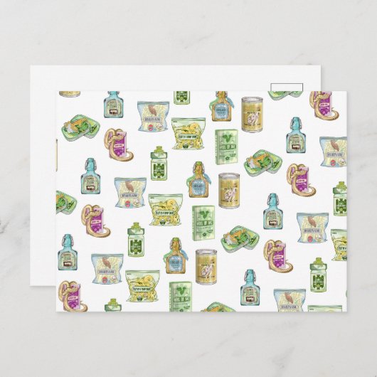 Carte Postale modèle de potion de sorcière double double  (Devant / Derrière)