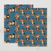 Carte Postale Modèle de singe bleu  (Devant / Derrière)