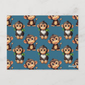 Carte Postale Modèle de singe bleu  (Dos)