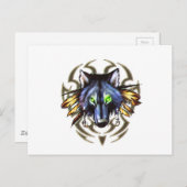 Carte Postale Modèle de tatouage de loup tribal (Devant / Derrière)