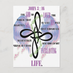 Carte Postale Modèle de tatouage John 3:16