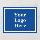 Carte Postale Modèle de texte bleu et blanc 2 faces avec logo d' (Devant)