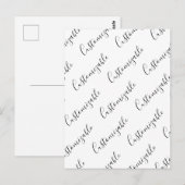 Carte Postale Modèle de texte de script moderne éditable | Noir (Devant / Derrière)