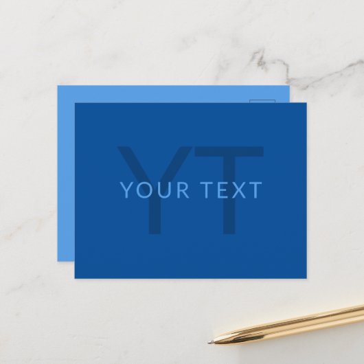 Carte Postale Modèle de texte modifiable pour nom monogrammé etc (Devant/Arrière en situation)