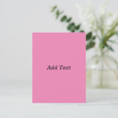 Carte Postale Modèle de texte personnalisable rose (Debout devant)